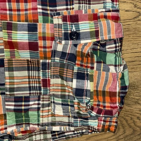 Gap madras plaid patchwork rugged cargo shorts 38 - Picture 2 of 8